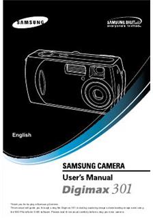 Samsung Digimax 301 manual. Camera Instructions.